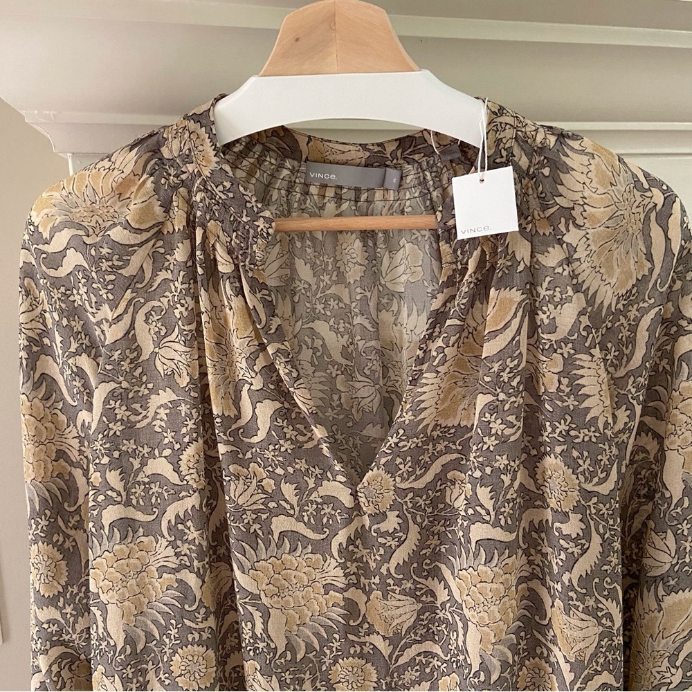 🌿Silk Print Blouse